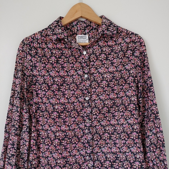 Vintage 80s Ports International Cotton Floral Blouse Size Small - Picture 5 of 12